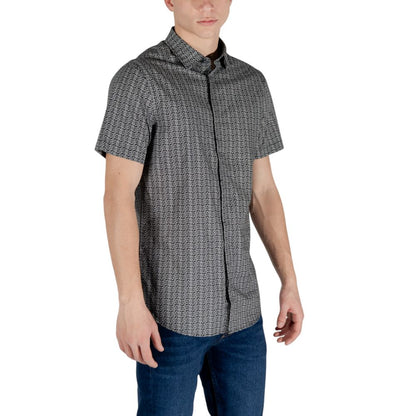 Armani Exchange Black Cotton Shortsleeve