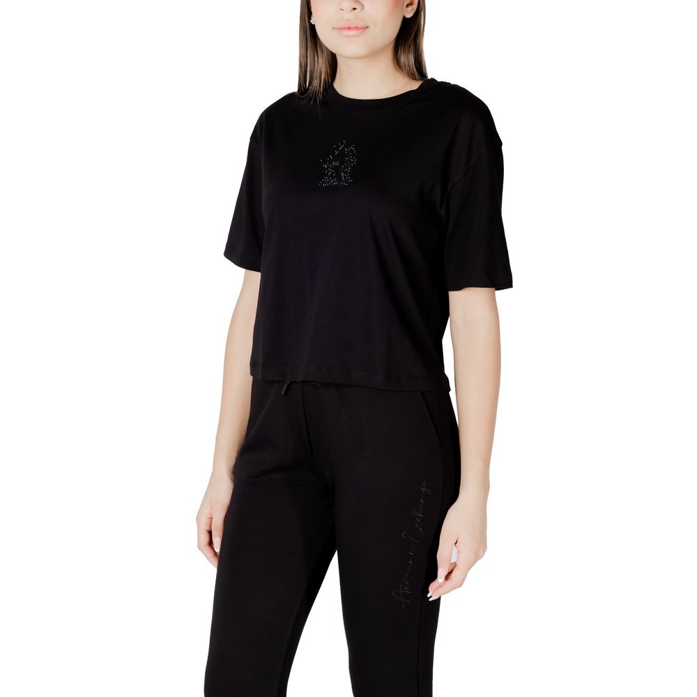Armani Exchange Black Cotton T-Shirt