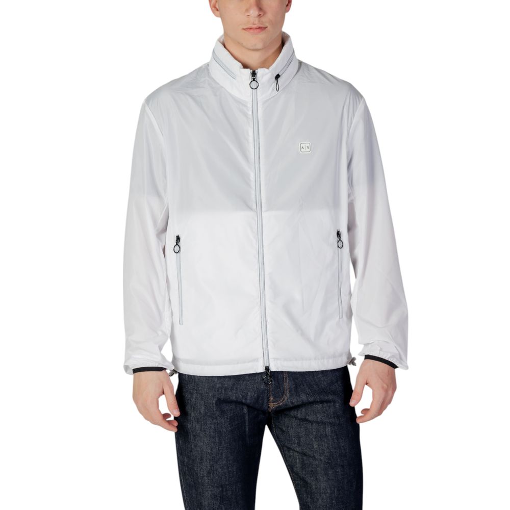 Armani Exchange White Polyester Jackets & Coat