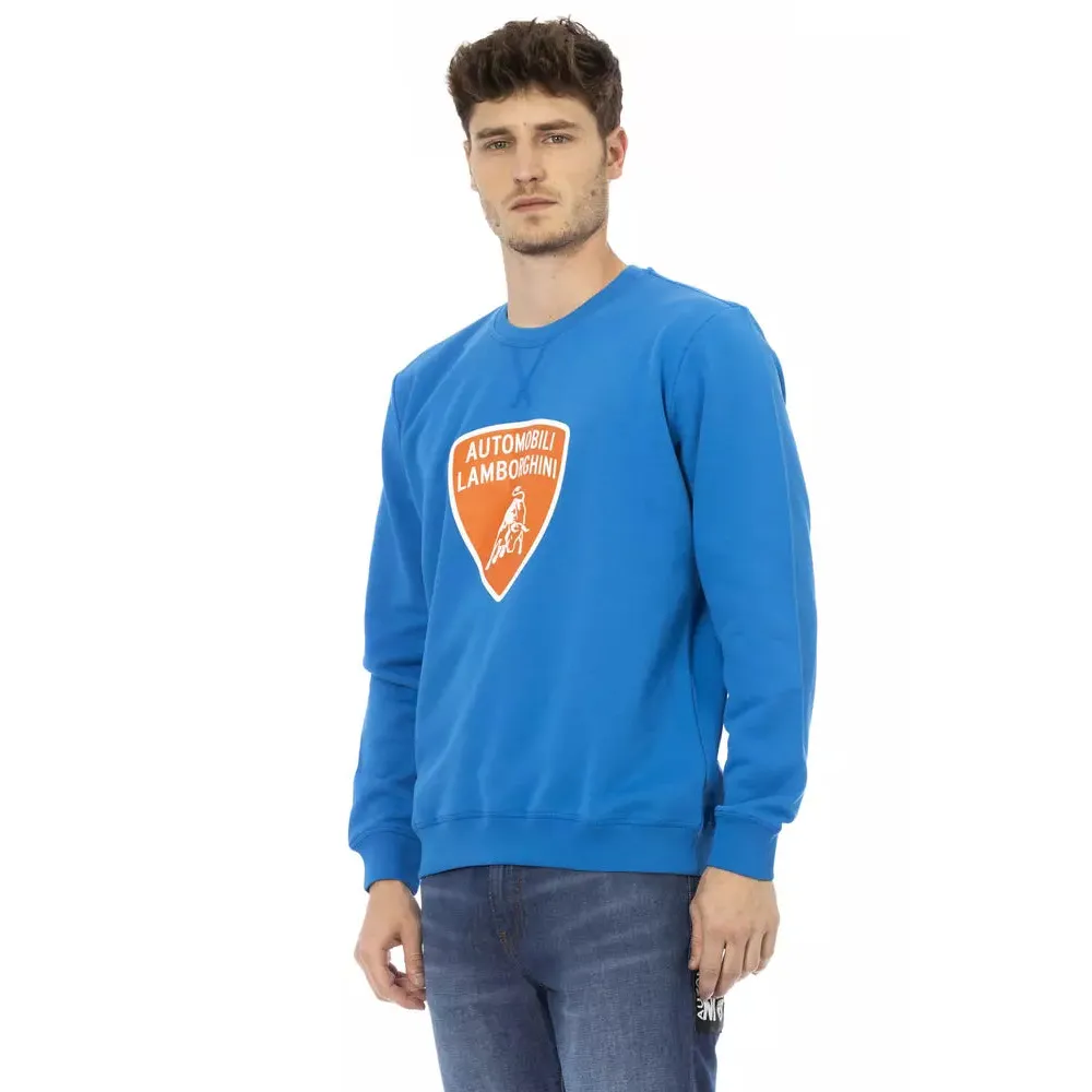 Automobili Lamborghini Blue Cotton Men Sweater