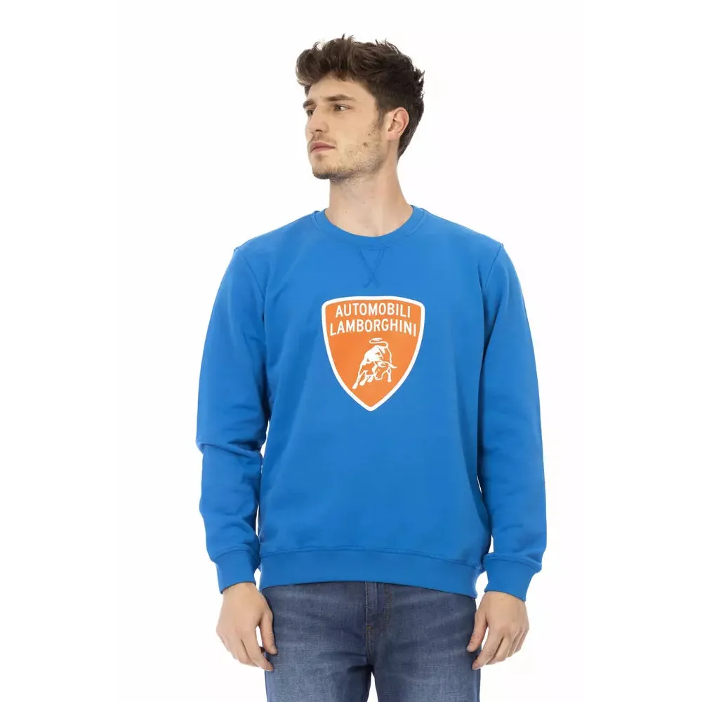 Automobili Lamborghini Blue Cotton Men Sweater