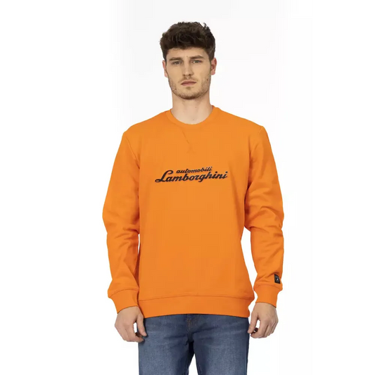 Automobili Lamborghini Orange Cotton Men's Sweater