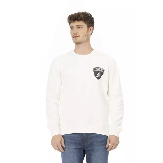 Automobili Lamborghini White Cotton Men's Sweater
