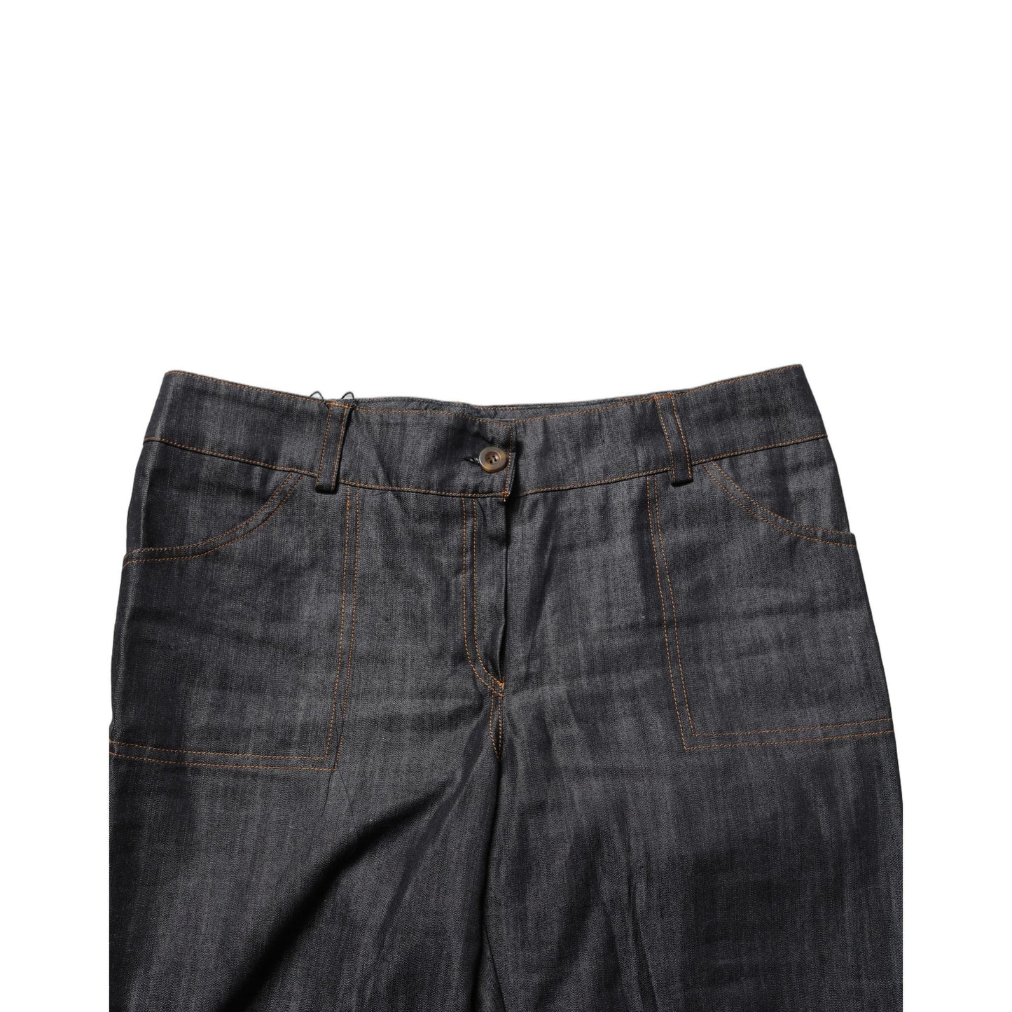 BENCIVENGA Black Cotton Mid Waist Skinny Denim Trouser Jeans