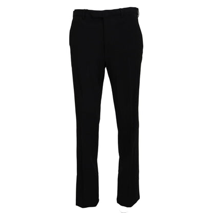 BENCIVENGA Black Straight Fit Men Formal Trousers Pants