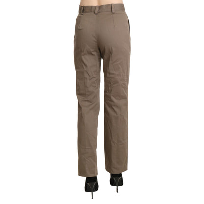 BENCIVENGA Brown High Waist Straight Dress Trouser Pants
