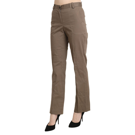 BENCIVENGA Brown High Waist Straight Dress Trouser Pants