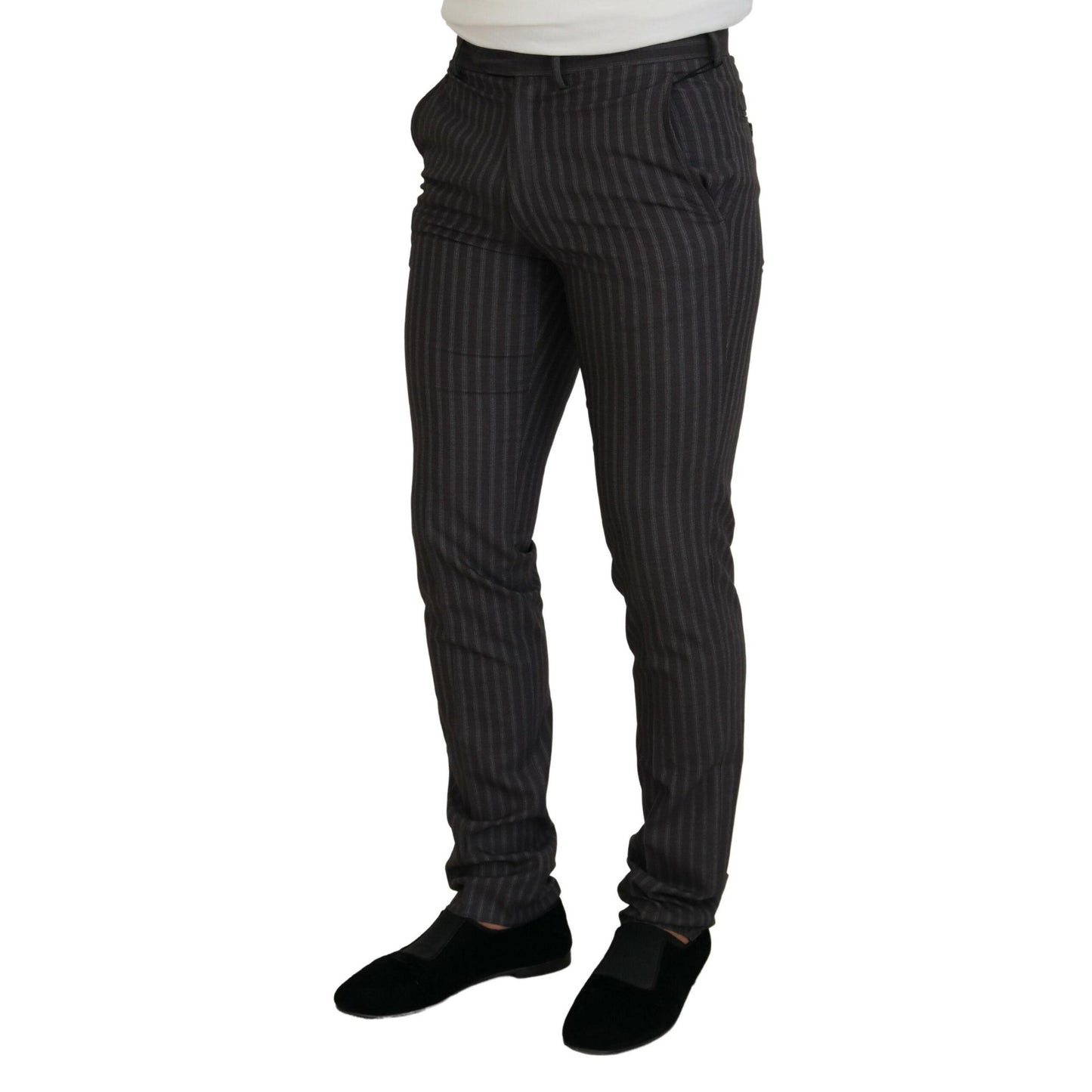 BENCIVENGA Brown Stripes Slim Fit Men Pants