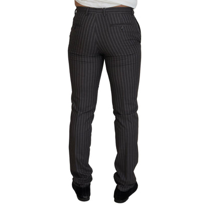 BENCIVENGA Brown Stripes Slim Fit Men Pants
