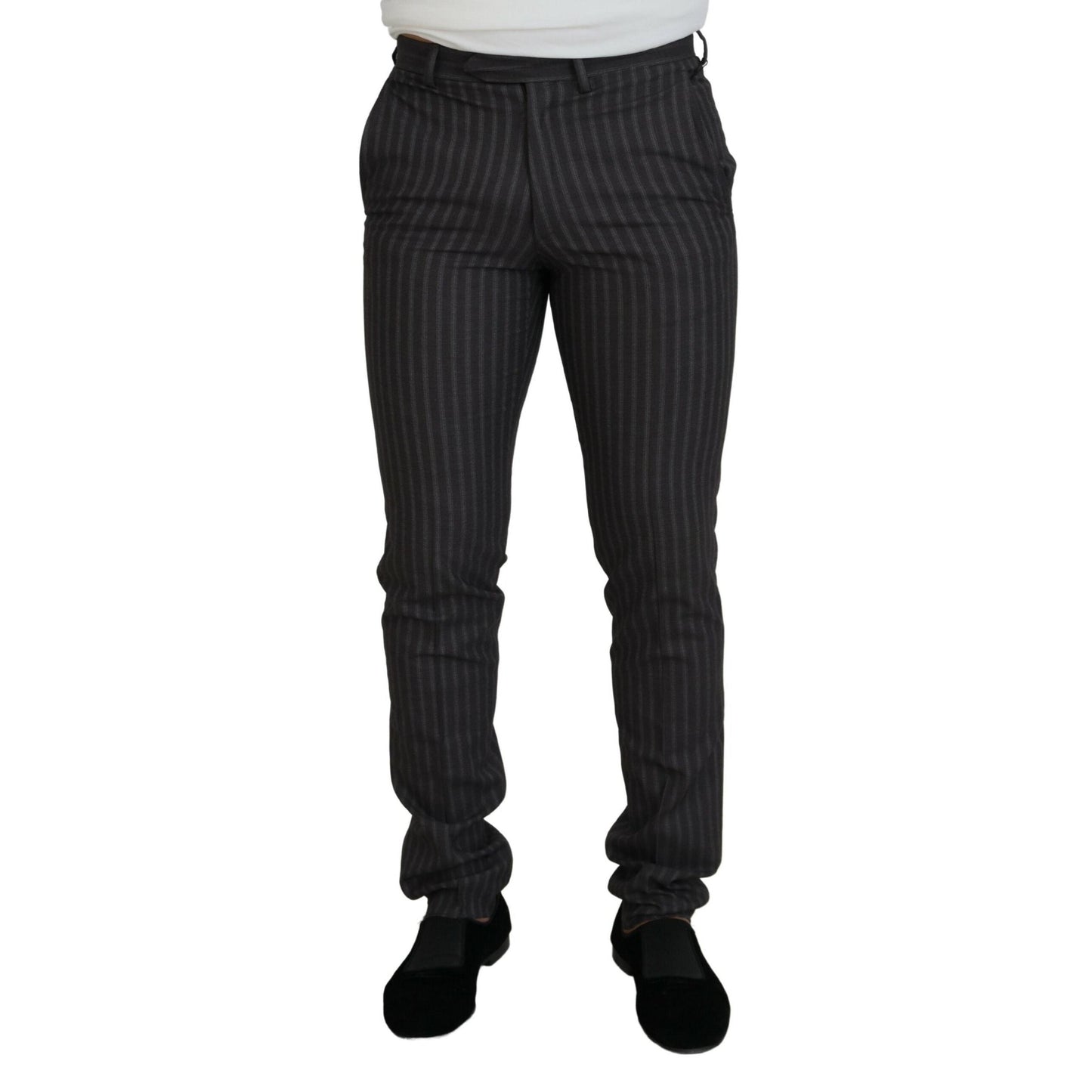 BENCIVENGA Brown Stripes Slim Fit Men Pants