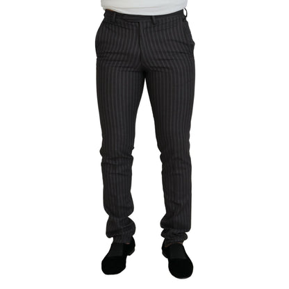 BENCIVENGA Brown Stripes Slim Fit Men Pants