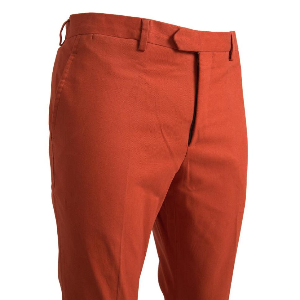 BENCIVENGA Orange Straight Fit Men Formal Trousers Pants