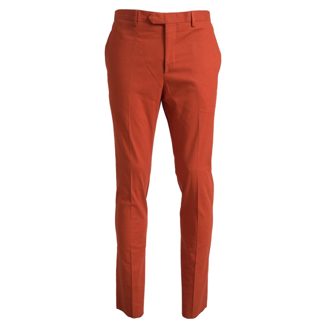 BENCIVENGA Orange Straight Fit Men Formal Trousers Pants
