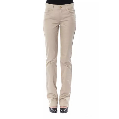 BYBLOS Beige Cotton Women Pant