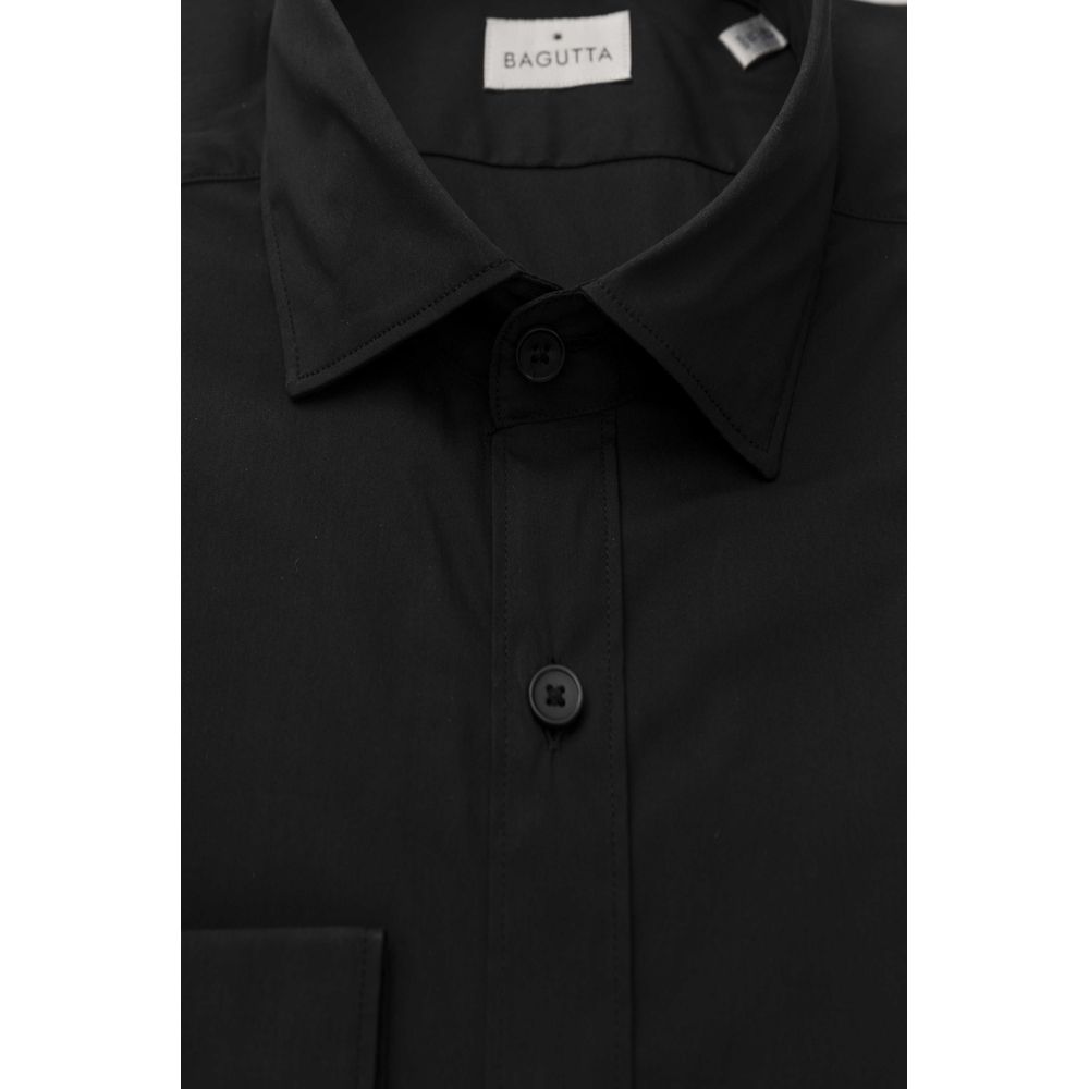 Bagutta Black Cotton Men's Shirt