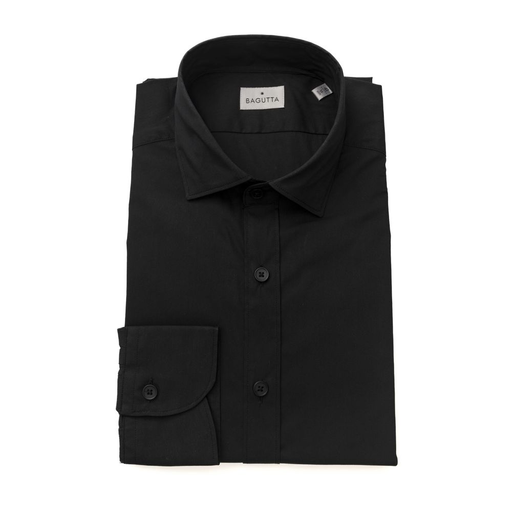 Bagutta Black Cotton Men's Shirt