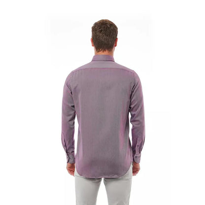 Bagutta Burgundy Cotton Men Shirt
