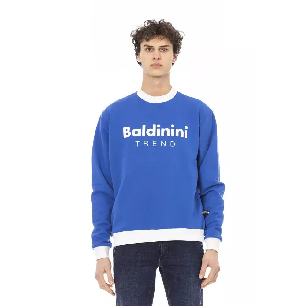 Baldinini Trend Blue Cotton Men Sweater