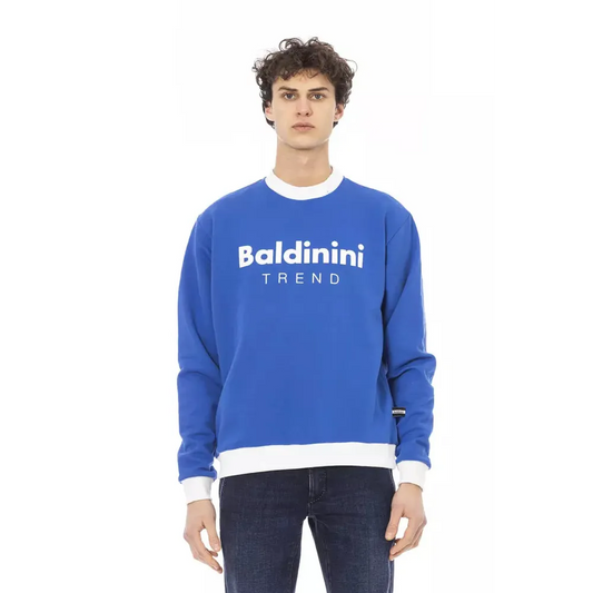 Baldinini Trend Blue Cotton Men Sweater