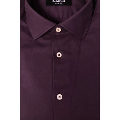 Baldinini Trend Purple Cotton Men Shirt