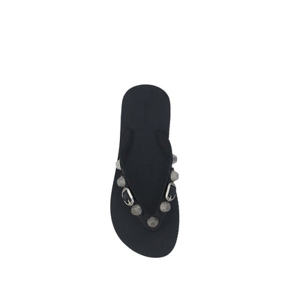 Balenciaga Black Polyurethane Flip-Flop Sandals