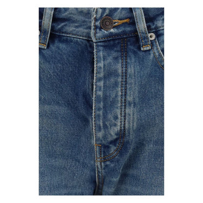 Balenciaga Blue Cotton Straight-Leg Jeans