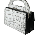Balenciaga Metallic Sølv Alligator Læder Mini Taske-Modeoutlet