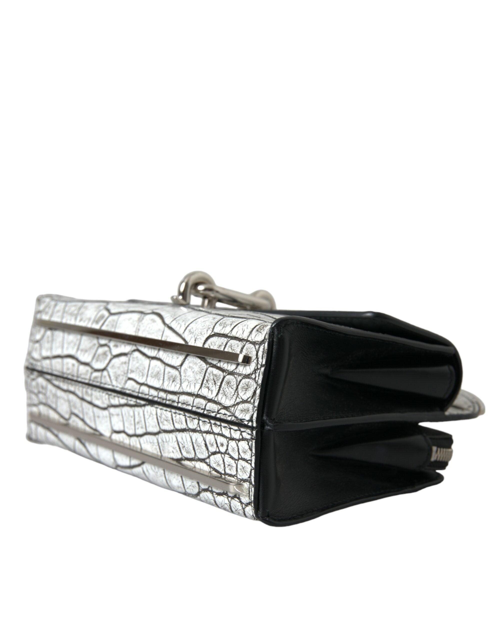 Balenciaga Metallic Sølv Alligator Læder Mini Taske-Modeoutlet