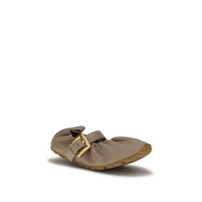 Balmain Beige Lamb Ovis Aries Aries Ballet Flats