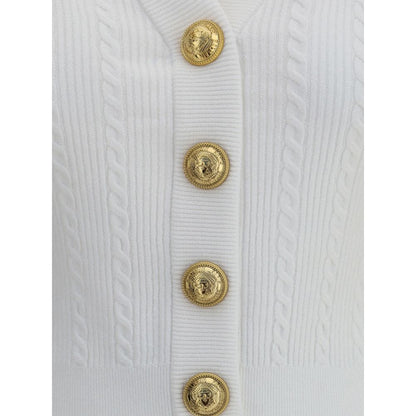 Balmain Ribbed and braided Cardigan