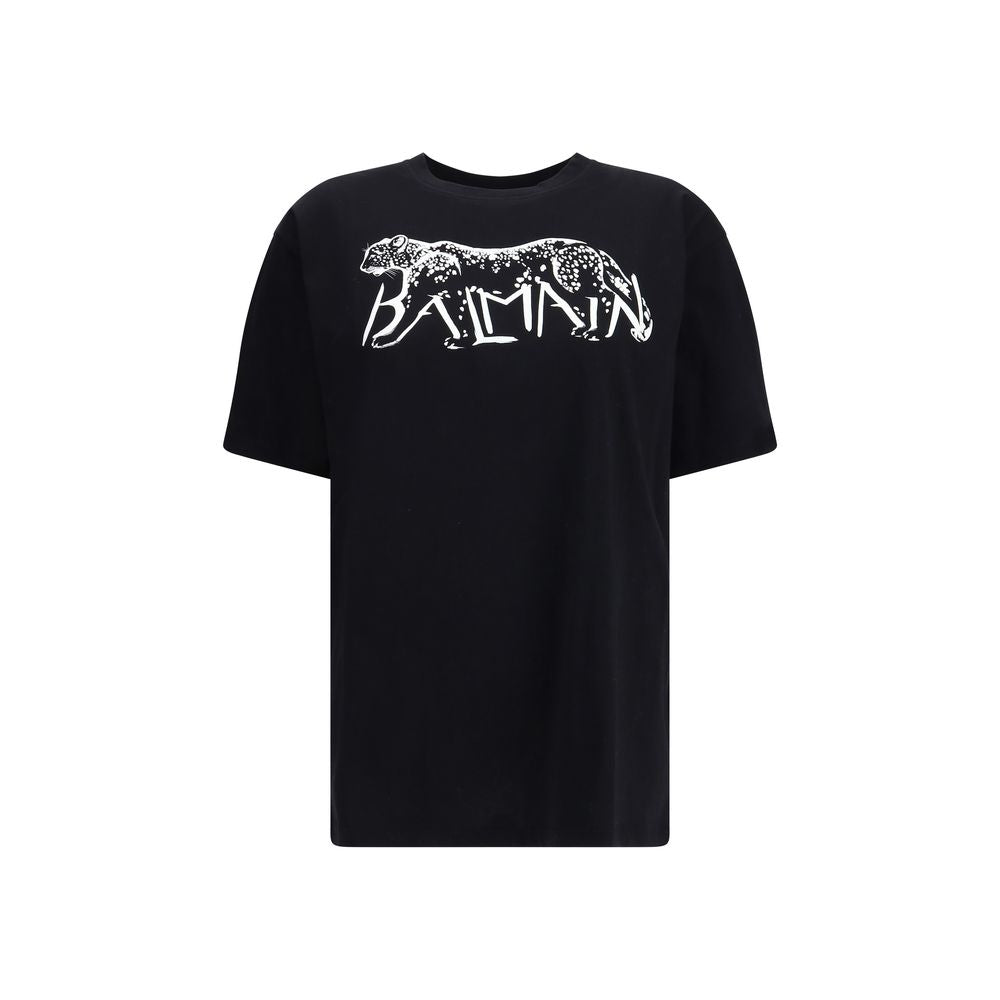 Balmain T-shirt with Leopard Print
