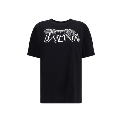 Balmain T-shirt with Leopard Print