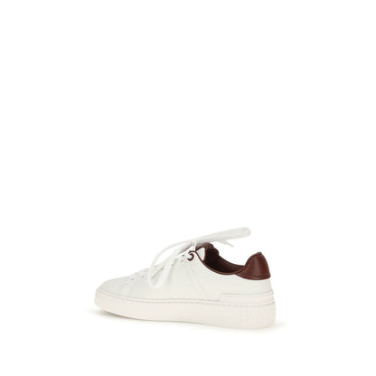 Balmain White Calf Leather Bos Taurus Athletic Sneakers