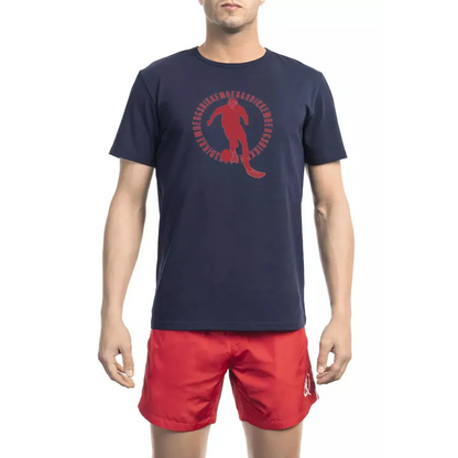 Bikkembergs Blue Cotton Men T-Shirt