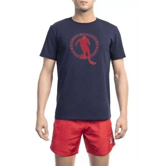 Bikkembergs Blue Cotton Men T-Shirt