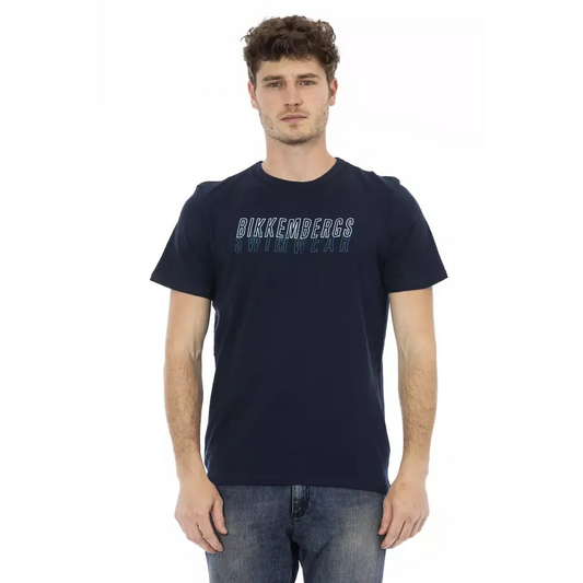 Bikkembergs Blue Cotton Men T-Shirt