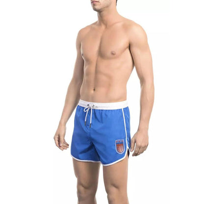 Bikkembergs Blue Polyester Men Swim Short