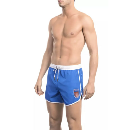 Bikkembergs Blue Polyester Men Swim Short