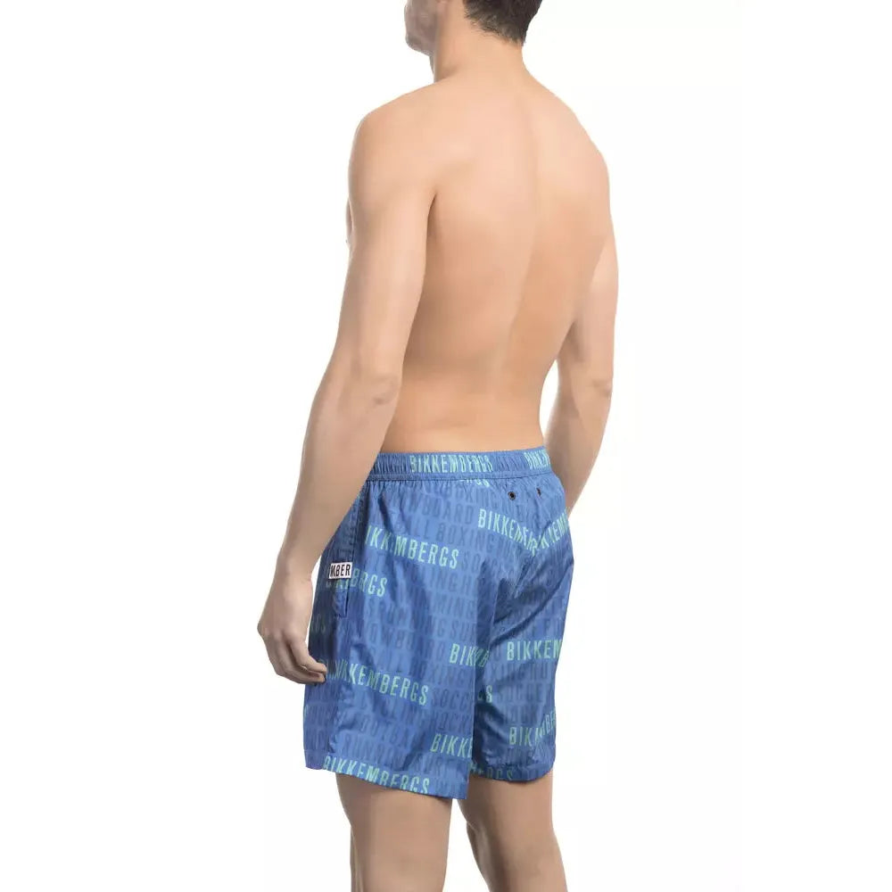 Bikkembergs Blue Polyester Men's Swim Short
