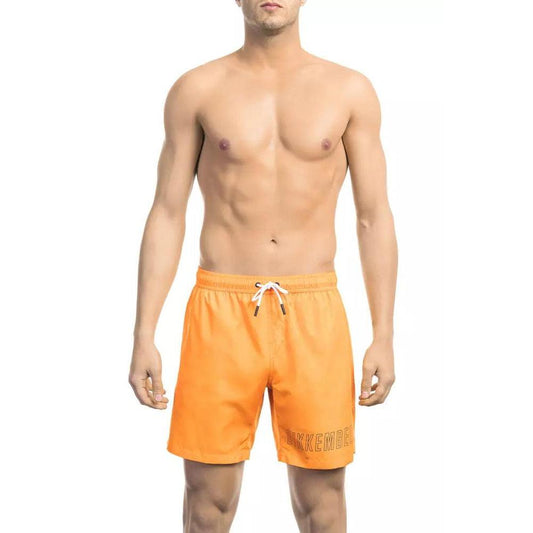 Bikkembergs Orange Polyester Men Swim Short