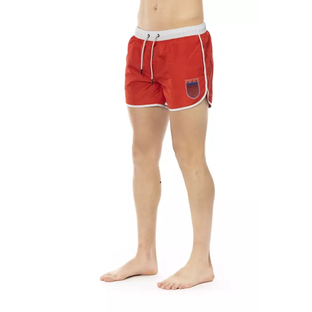 Bikkembergs Red Polyester Men Swim Short