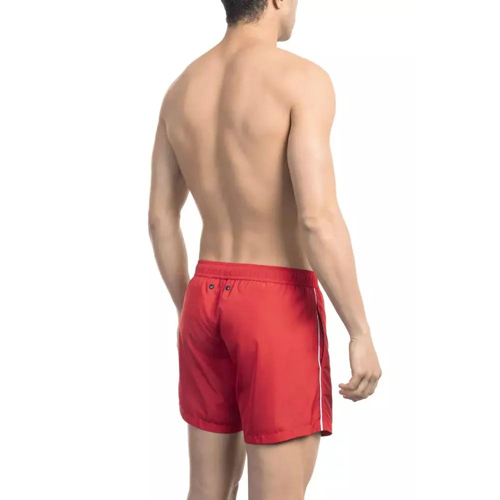 Bikkembergs Red Polyester Men Swim Short