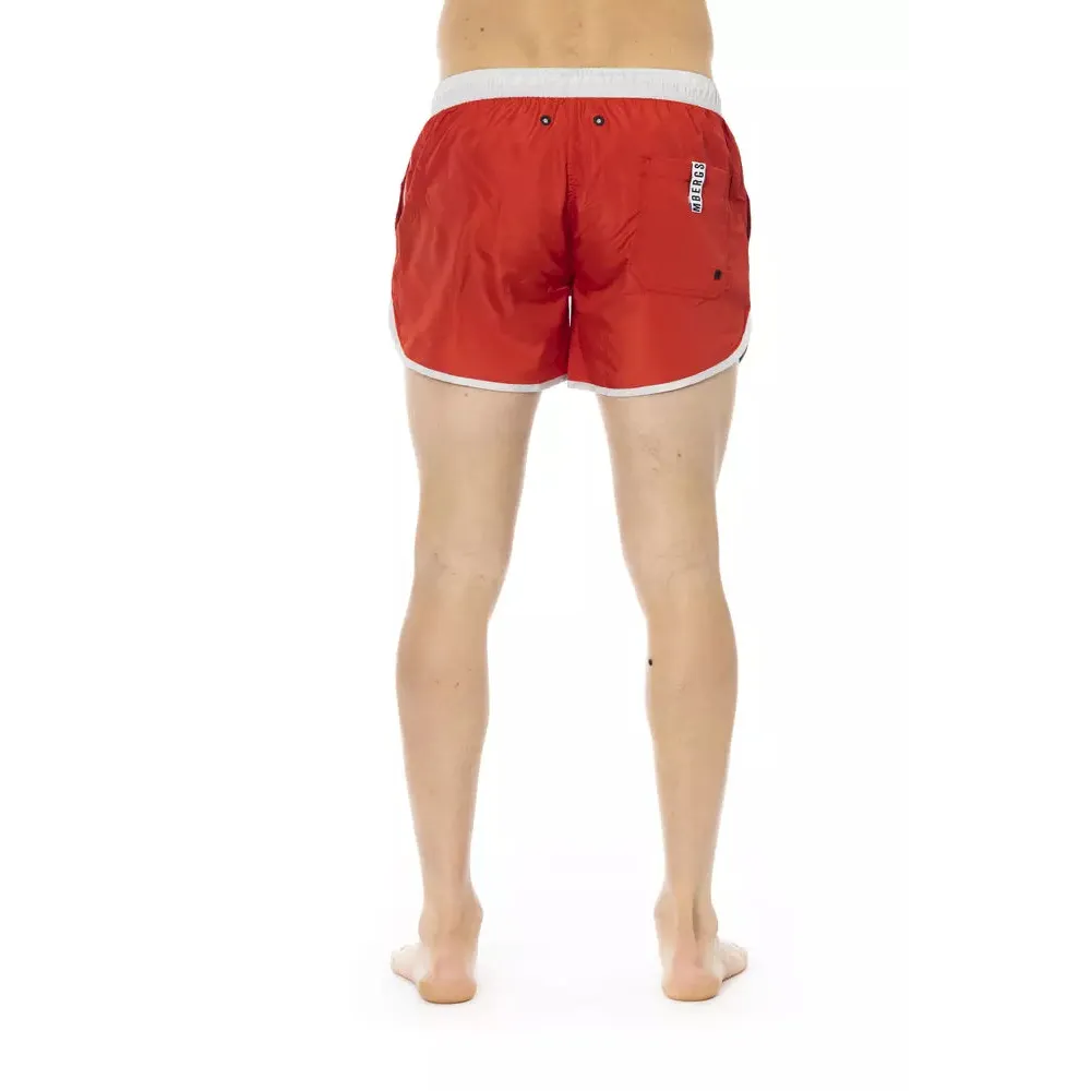 Bikkembergs Red Polyester Men Swim Short