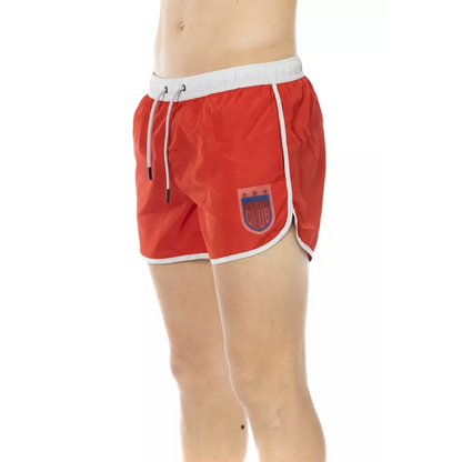 Bikkembergs Red Polyester Men Swim Short