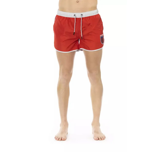 Bikkembergs Red Polyester Men Swim Short