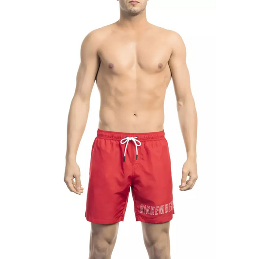 Bikkembergs Red Polyester Men's Swim Short