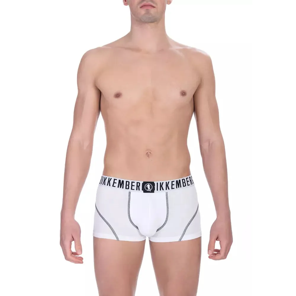 Bikkembergs White Cotton Men's Trunk Underwear Pack