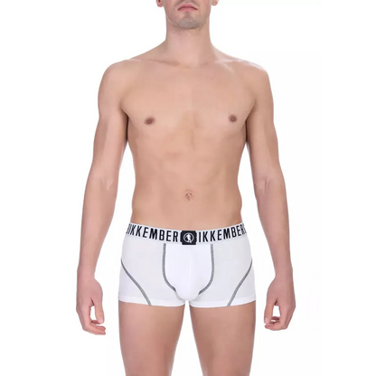 Bikkembergs White Cotton Men's Trunk Underwear Pack