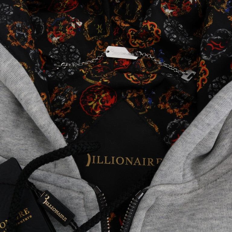 Billionaire Italian Couture Gray Cotton Hooded Sweatsuit