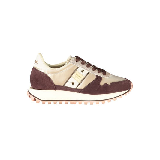 Blauer Beige Leather Women Sneakers